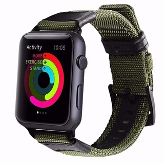 蘋果apple watch5/4/3/2/真皮手錶帶 蘋果帆布款真皮表帶 iwatch5 42MM/44MM真皮尼龍錶帶