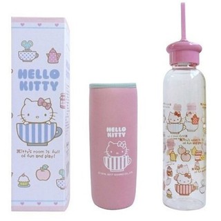 Hello Kitty 附布套玻璃水壺 500ml 紅色/粉色