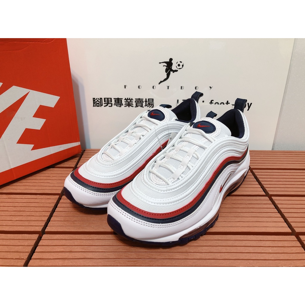 【Foot Boy】NIKE AIR MAX 97 WHITE 白 紅藍 美國 郭雪芙 情侶鞋 921733-102