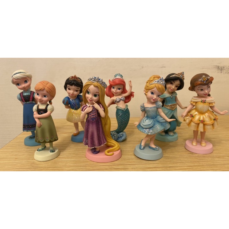 Enesco Disney絕版艾莎安娜白雪公主長髮公主愛麗兒灰姑娘茉莉貝兒童年擺飾飾品雕像塑像公仔模型