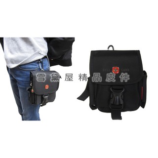 ~雪黛屋~-OVER-LAND 腰包外掛式腰包大容量防水尼龍布材質隨身物品專用包工作袋工具袋可穿過皮帶多功能T2957
