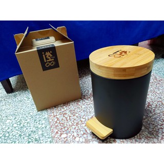 YU Living 工業風環保竹蓋垃圾桶 (臺泥股東會紀念品)