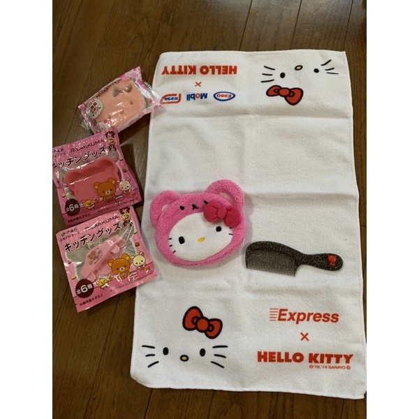 日本三麗鷗正品哈囉凱蒂貓hello kitty Sanrio 毛巾 梳子