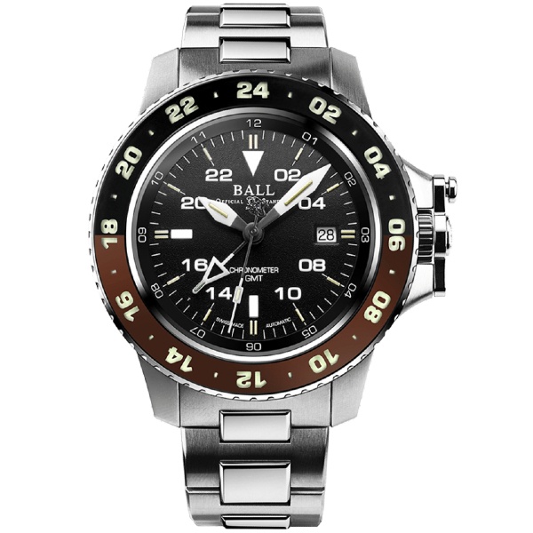 B3_ BALL 波爾錶 G2018C-S12C-BK Aero GMT II 雙向旋轉錶圈機械腕錶 /黑面 42mm