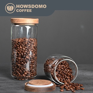 【好事多磨】木質風咖啡豆密封罐-小/大(可容320g咖啡豆）-HOWSDOMO coffee-濾掛咖啡專賣店