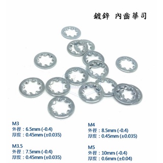 鍍鋅鐵 內齒華司 M3 ~ M20 內齒墊片