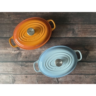 【愛咪雜貨小舖】全新現貨LE CREUSET 橢圓淺底鍋 淺底燉鍋 壽喜燒鍋 炒鍋 燉煮鍋 燉鍋 煎盤 焗烤 珊瑚橘