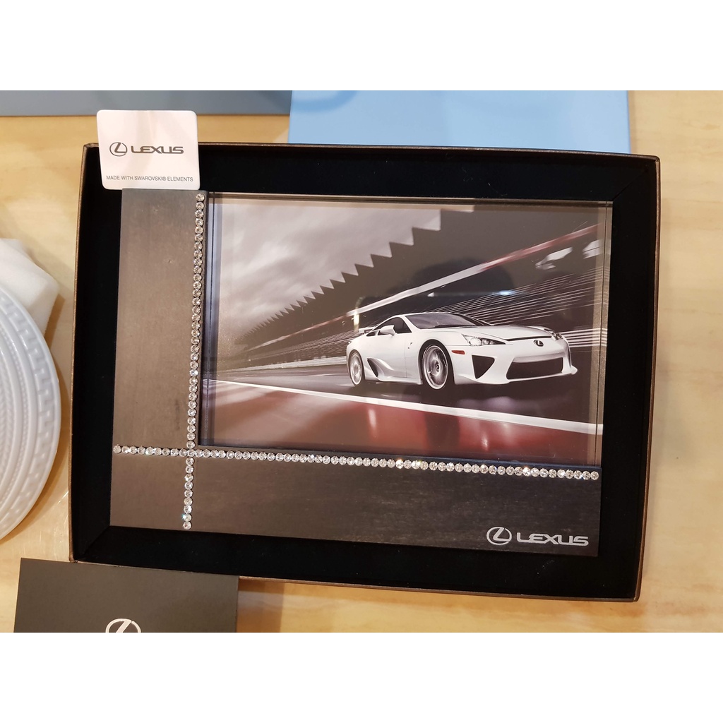 Lexus 原廠 精品 施華洛世奇SWAROVSKI 水晶實木相框 生日禮 交車禮 相框