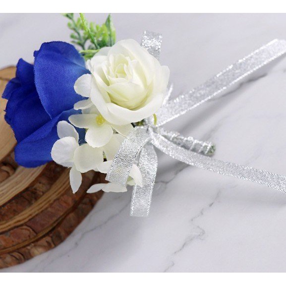 新娘手捧花紗帶手捧手捧花新娘結婚手捧花仿真韓式手捧花胸花手腕花 紅色主婚人胸花 永生花/乾燥花/繡球花【G-625】胸花