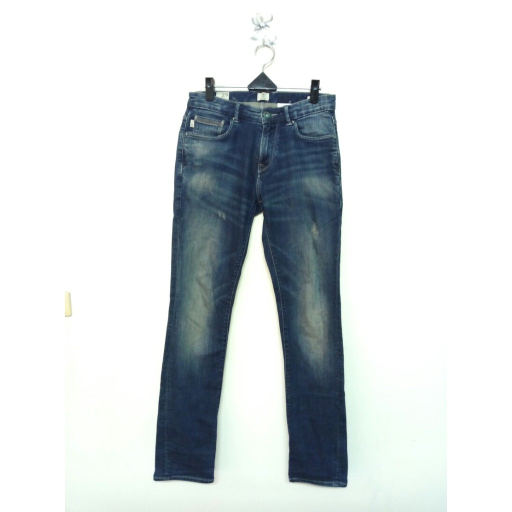 29腰 Timberland 藍底刷色 微彈性 低腰牛仔褲 (190417)