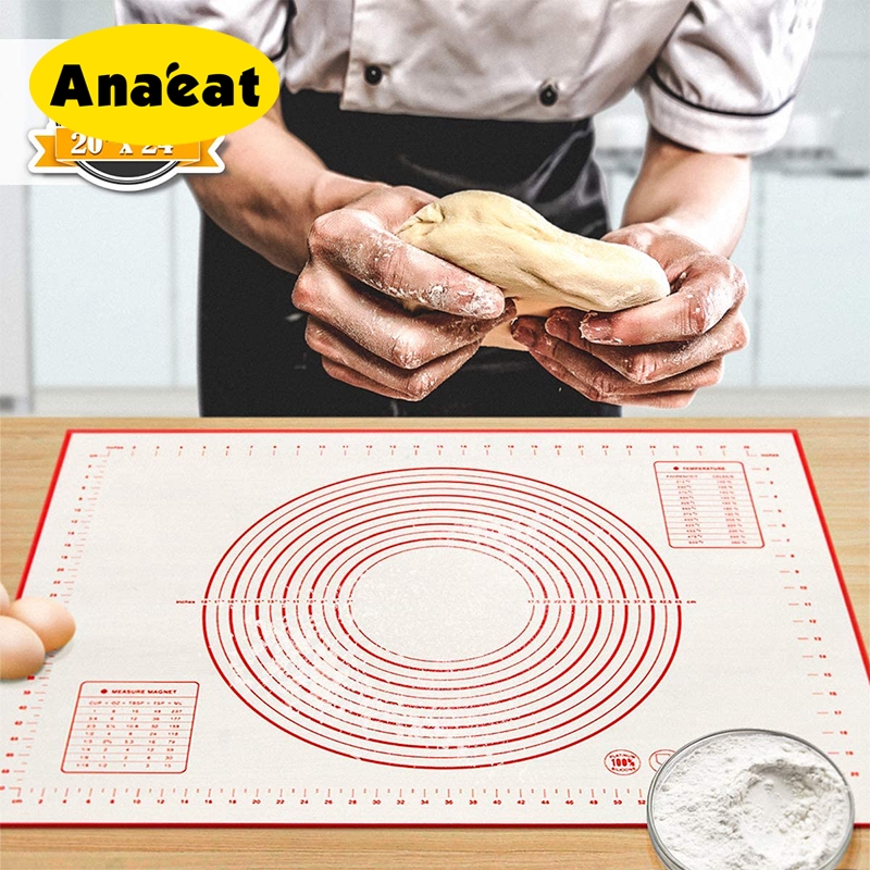 Anaeat 矽膠烤墊披薩麵團機糕點廚房小工具烹飪工具餐具烤盤揉麵配件