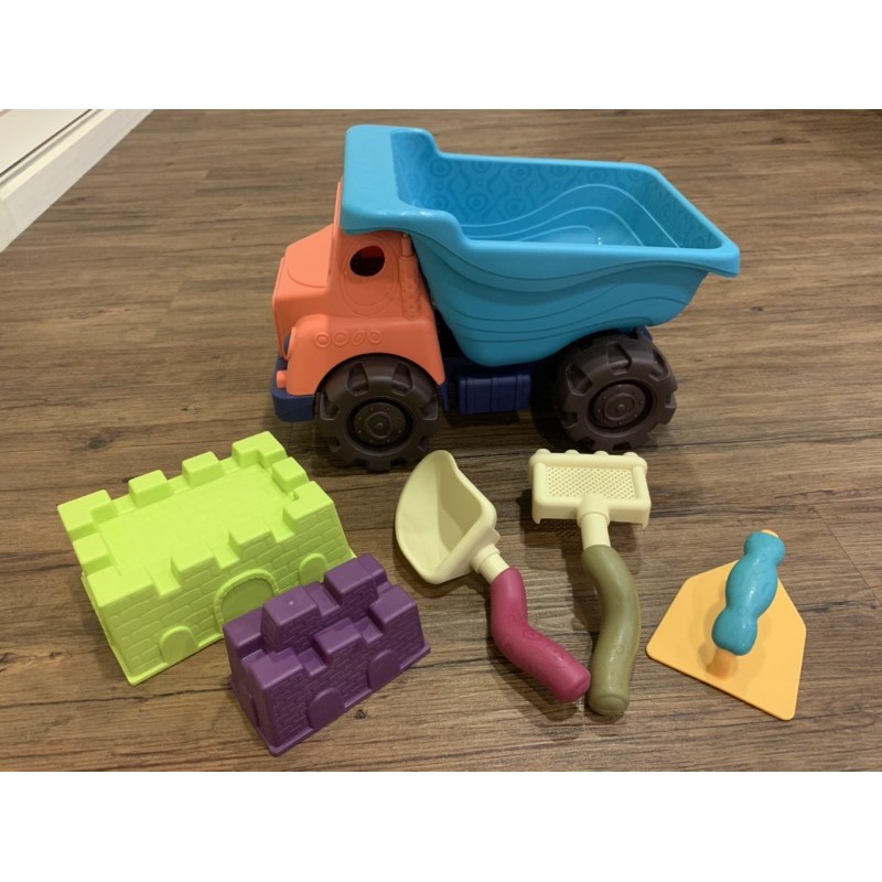 美國【B.Toys】沙子一卡車 玩沙 沙灘玩具 8.5成新