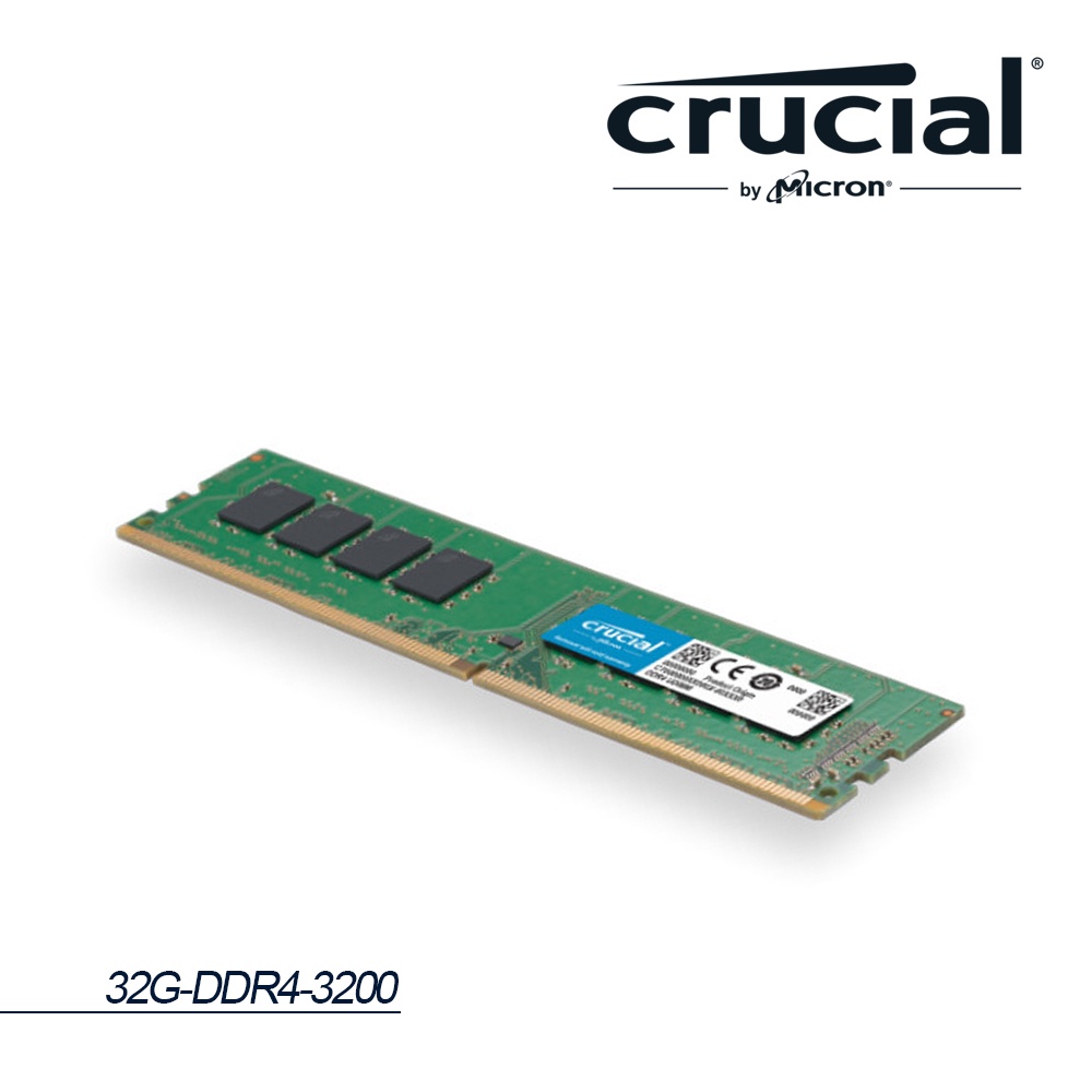 Micron 美光 Crucial 32GB DDR4 3200 桌上型電腦 RAM記憶體 32G D4 3200