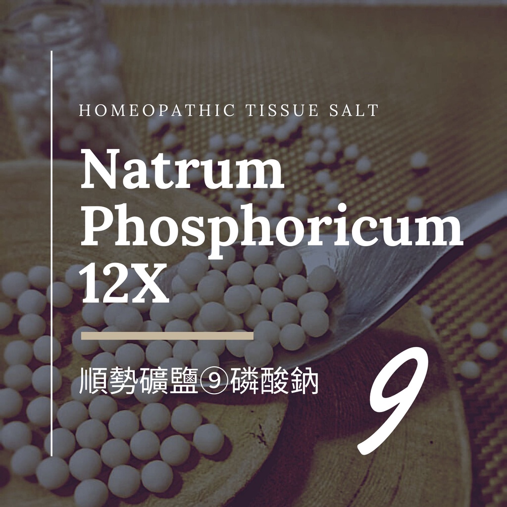 順勢十二組織鹽／礦鹽 Natrum Phosphoricum【⑨磷酸鈉 12X】Tissue Salt 6克 順勢糖球