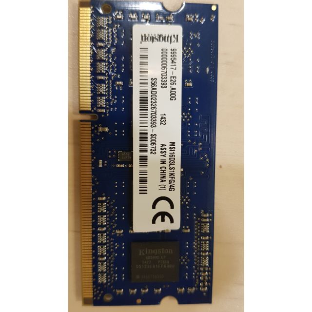Kingston 終身保固 金士頓 4G DDR3-1600 筆電 NB 記憶體  二手
