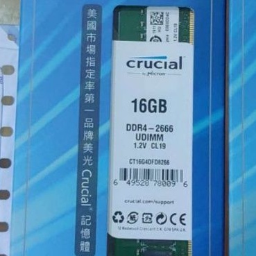 美光 Micron DDR4 2666 16G RAM 記憶體 二手