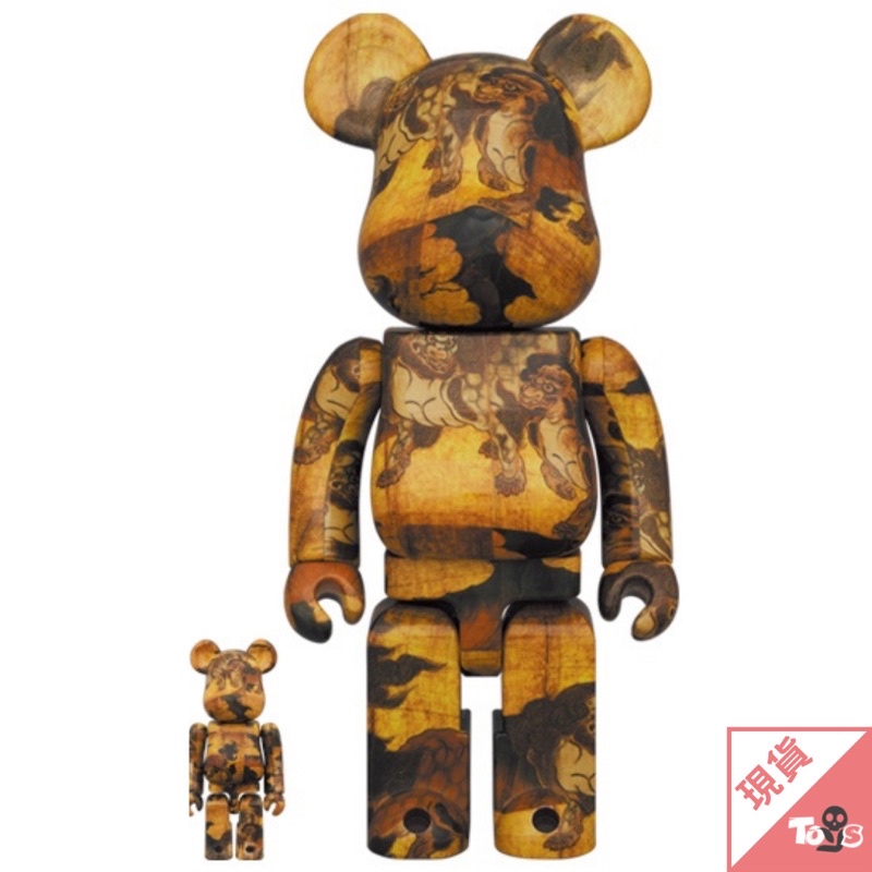 （現貨）BEARBRICK  庫柏力克熊 狩野永德 唐獅子屏風 400+100％ 正版 限量 設計師玩具 公仔 玩具有毒