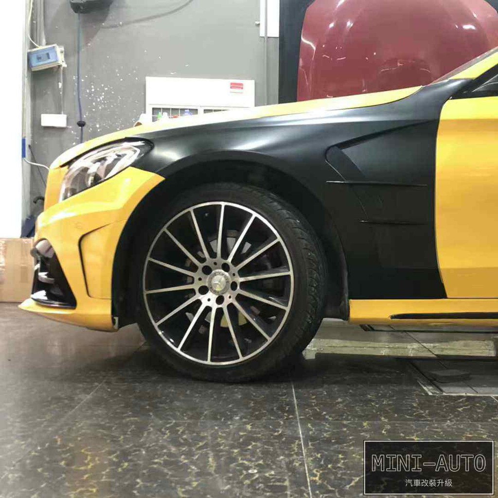 MINI-AUTO☑️ C63 卡爾森款 開孔風刀 葉子板套件 全新鐵件改裝 BENZ W205 C300 副廠 賓士