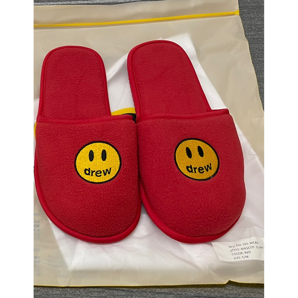 [Neo] Drew House mascot slippers - red 小賈斯汀紅色拖鞋 室內拖 S/M