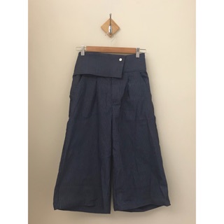 ✨全新吊牌 原價$2980 專櫃MOSS CLUB日系直線條深藍色寬褲