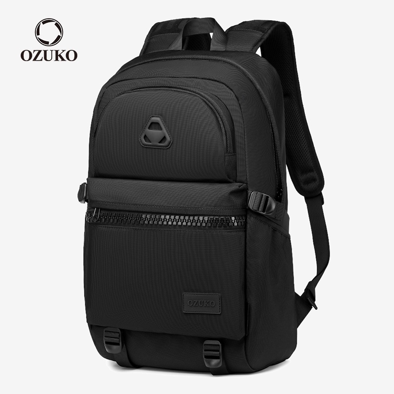 Ozuko 時尚大學生學校背包防水 15.6 英寸筆記本電腦背包旅行包
