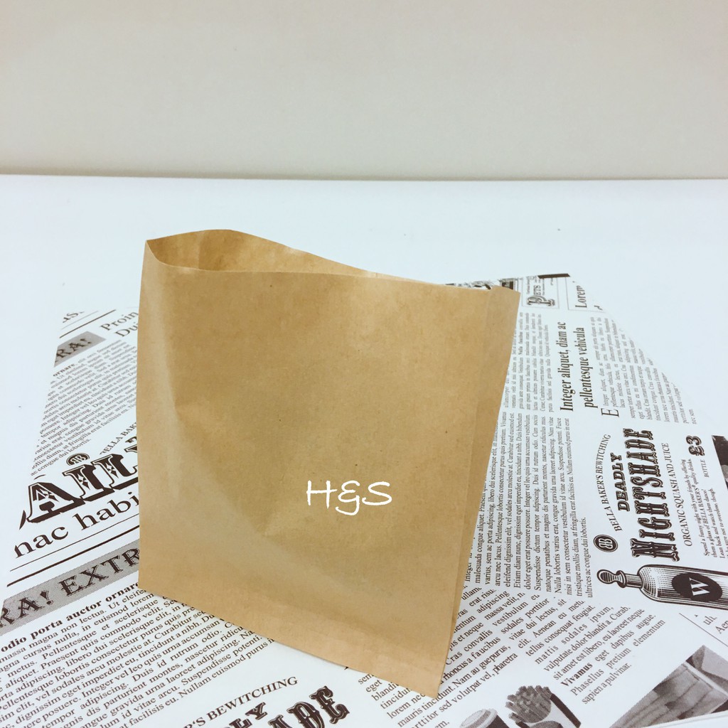 薯條袋 牛皮款100入12 8 10 8 4 Cm 淋膜紙小點心袋紅豆餅袋烘焙食品紙h S樂購百貨 蝦皮購物