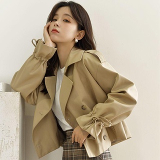 ♨⊙♠2021 新款女裝韓版寬鬆小時尚外套女學生新潮 ins 秋季短款風衣