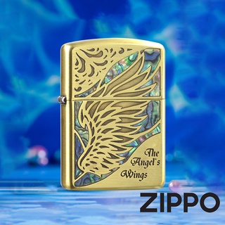 zippo 天使之翼-藍彩貝殼(加厚版)防風打火機 特別設計 現貨 送禮 客製化 終身保固