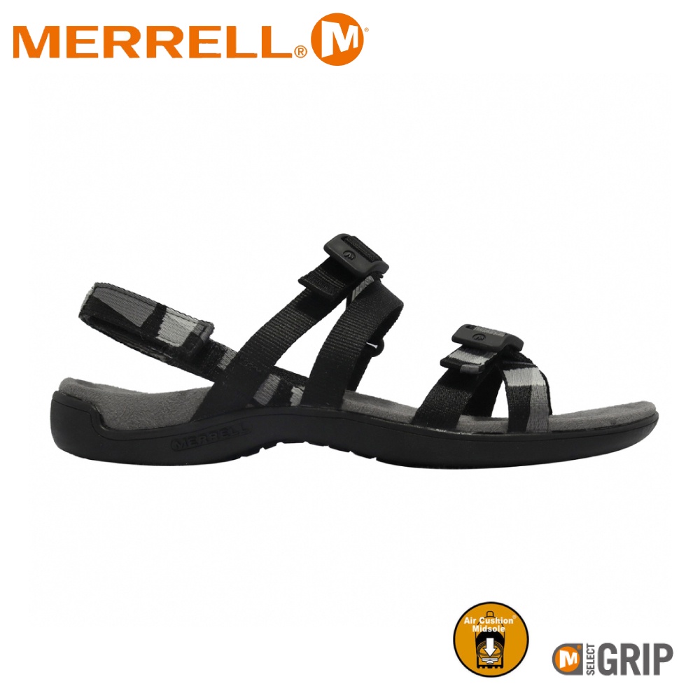 【MERRELL 美國 女 DISTRICT 3 BACKSTRAP WEB 涼鞋《黑/圖騰》】ML004190/休閒鞋