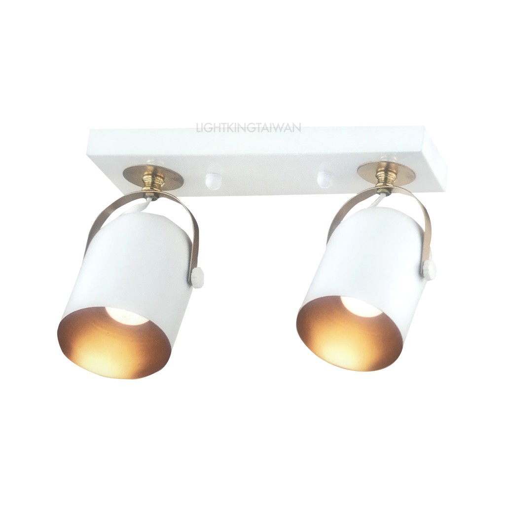 | 專業燈飾王 | 台灣製白色鋼材烤漆角度可調吸頂燈-雙燈型-80915