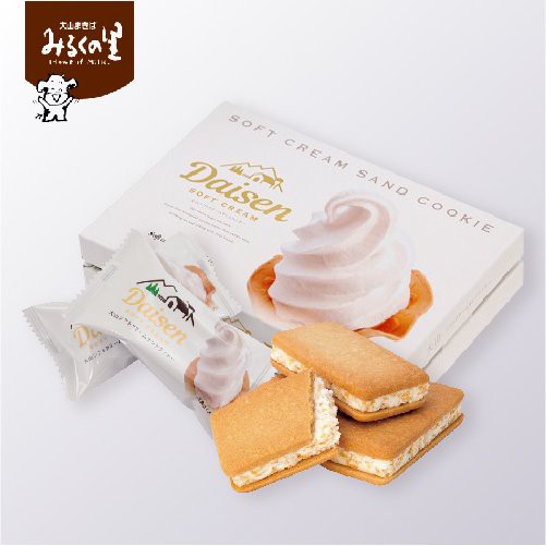 日本大山牛乳牧場 Daisen 牛乳霜淇淋夾心餅禮盒(12入) 冰淇淋餅乾 夾心餅乾玉米脆片雪酪 伴手禮年節禮盒餅乾禮盒