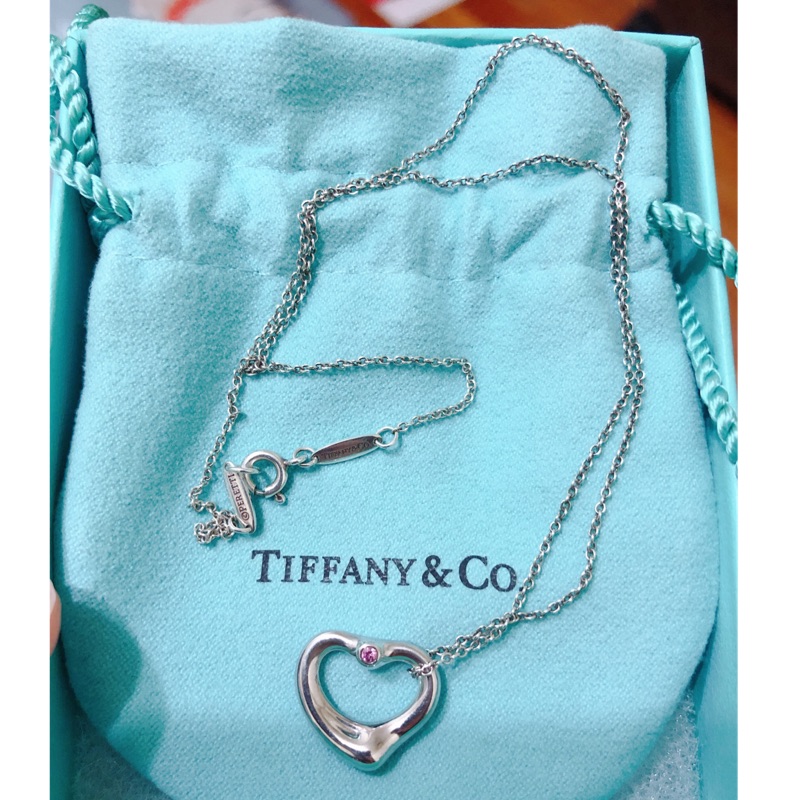 Tiffany open heart 粉鑽項鍊