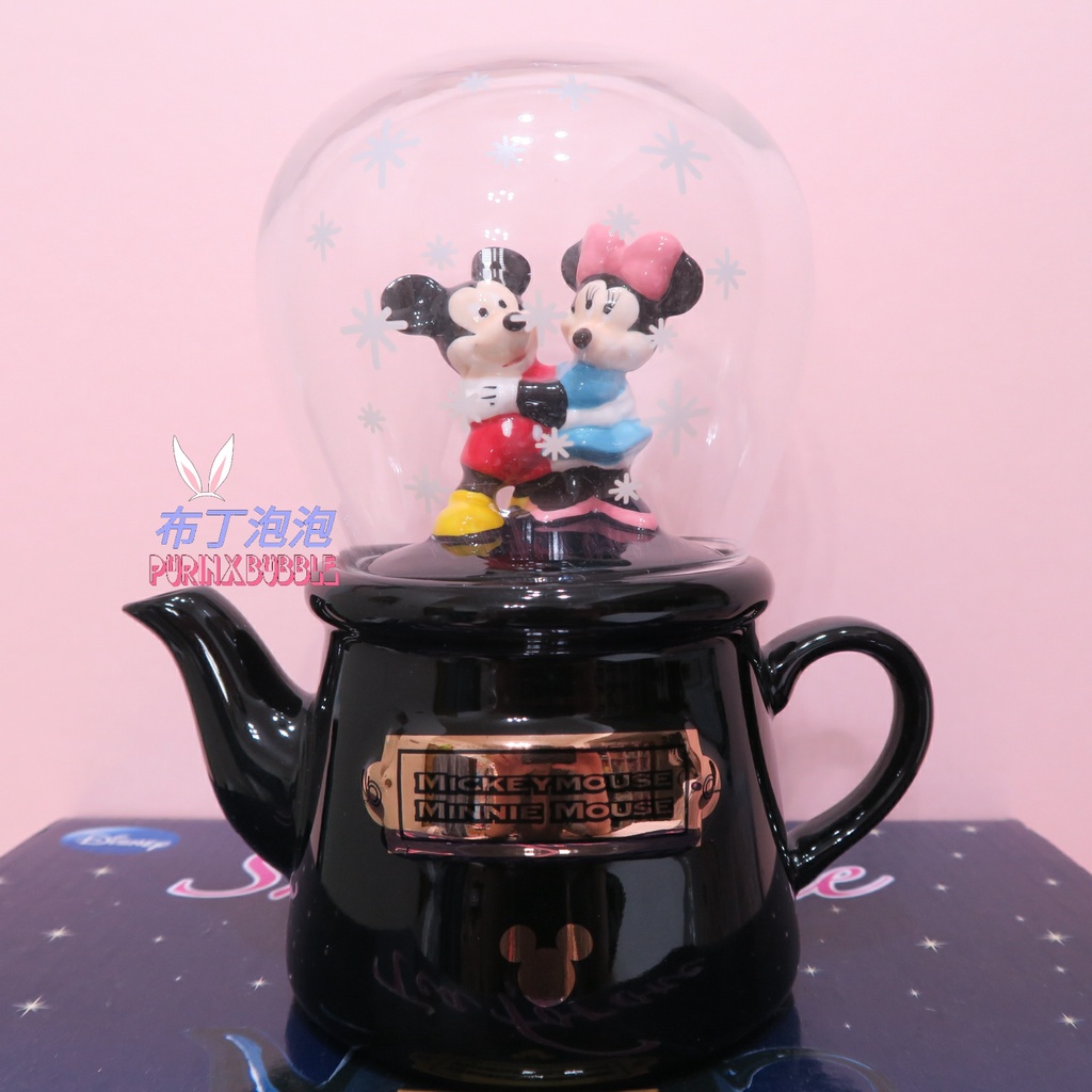 布丁泡泡 米奇 米妮 情侶 雪球 水晶球 造型 陶瓷 茶壺 玻璃杯 茶具組 迪士尼 DISNEY