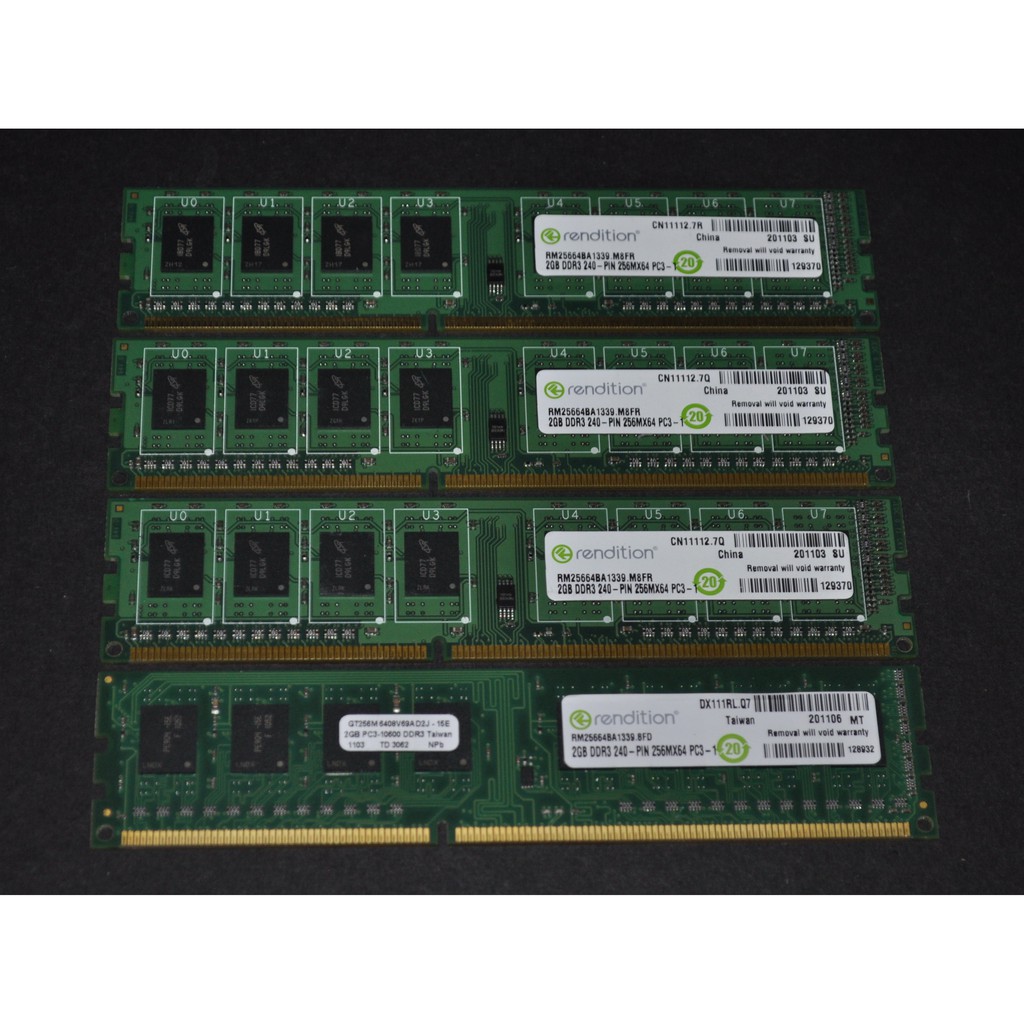 美光 Micron Crucial DDR3-1333 (PC3-10700) 2Gx4 單面 同廠牌 同年份 雙通道
