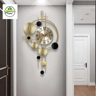北歐金屬時鐘現代設計客廳掛鐘創意家居裝飾時鐘靜音掛鐘牆壁裝飾