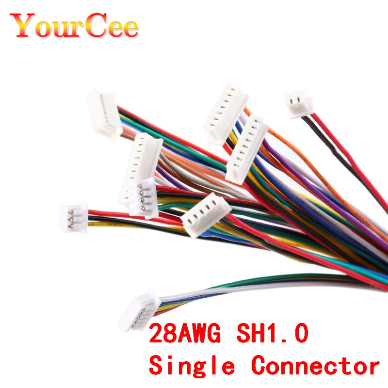 10 件 SH 1.0 電線電纜連接器 DIY SH1.0 JST 2/3/4/5/6/7/8/9/10 針電子線單連接