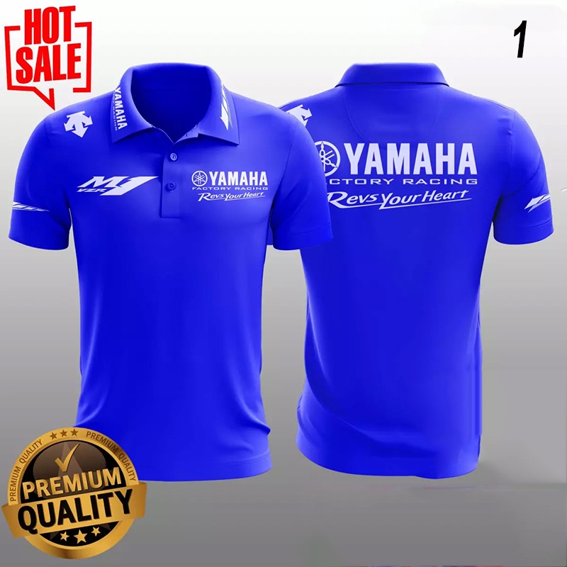 山葉 摩托車騎行服 YAMAHA 男士大碼 YAMAHA Racing MotoGP Team POLO 男士休閒短袖摩