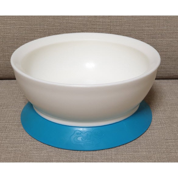 美國CaliBowl專利防漏防滑幼兒吸盤碗 (藍/12oz/無蓋)