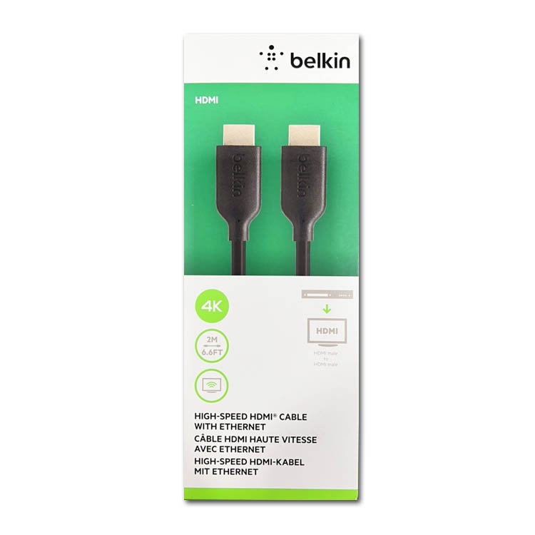Belkin 貝爾金 UltraHD 4K HDMI高速連接線(2M) 1080p  電視連接線 F3Y021bt2M