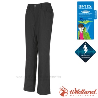 【荒野 Wildland 】女 款雙層式防風防潑水抗靜電保暖長褲(內層刷毛) 人體工學立體剪裁 深鐵灰 W2301
