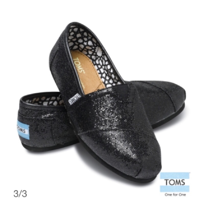 Toms經典亮片蕾絲-女鞋（黑）