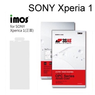 免運【iMos】3SAS系列保護貼 SONY Xperia 1 (6.5吋) 正面 背面 超潑水、防污、抗刮