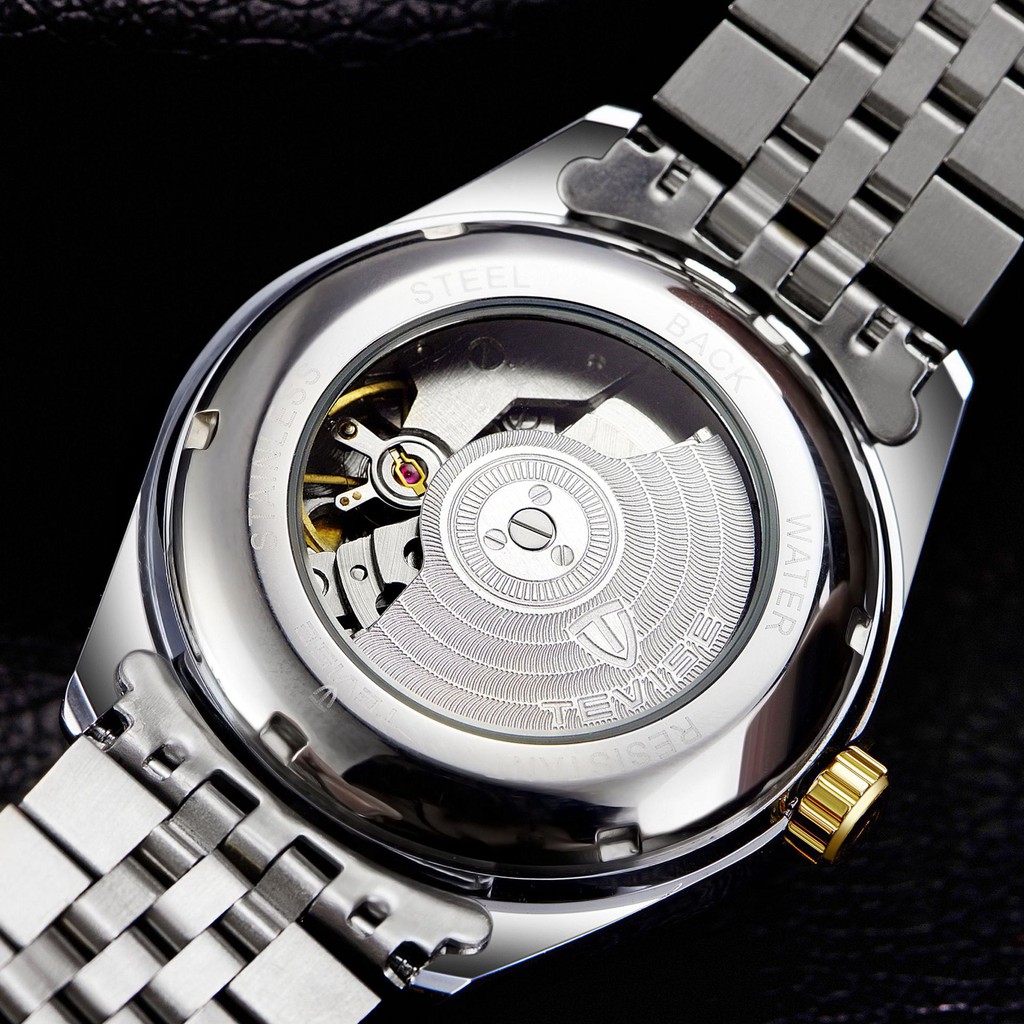 TEVISE  629-001 商務男表 外貿腕表 簡約實心鋼帶男士高端手表  鏤空機械表