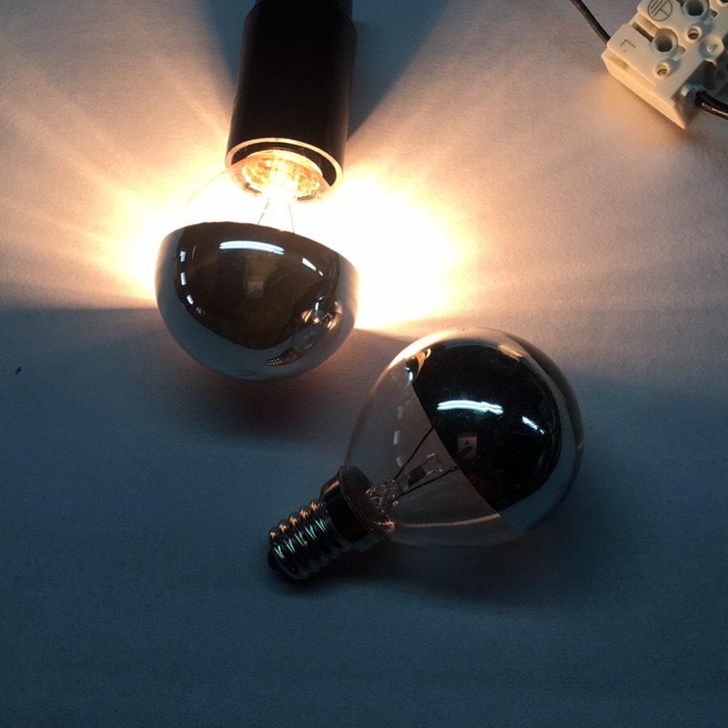 110V電鍍半球造型燈泡，鎢絲燈泡E14燈頭用