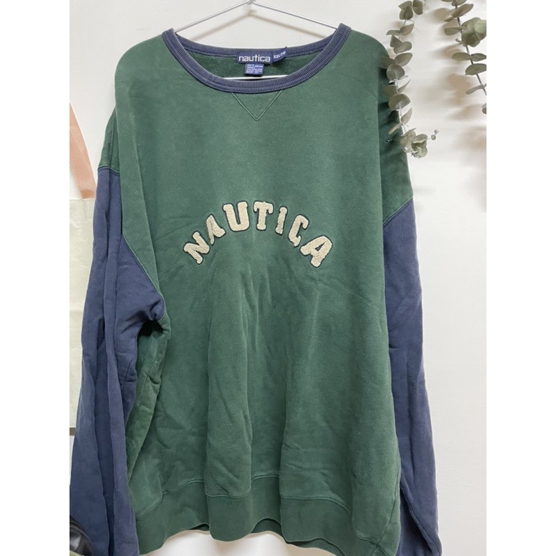 Vintage古着店購回Nautica xxl大學T/寬版/工裝/微瑕疵出清/落肩