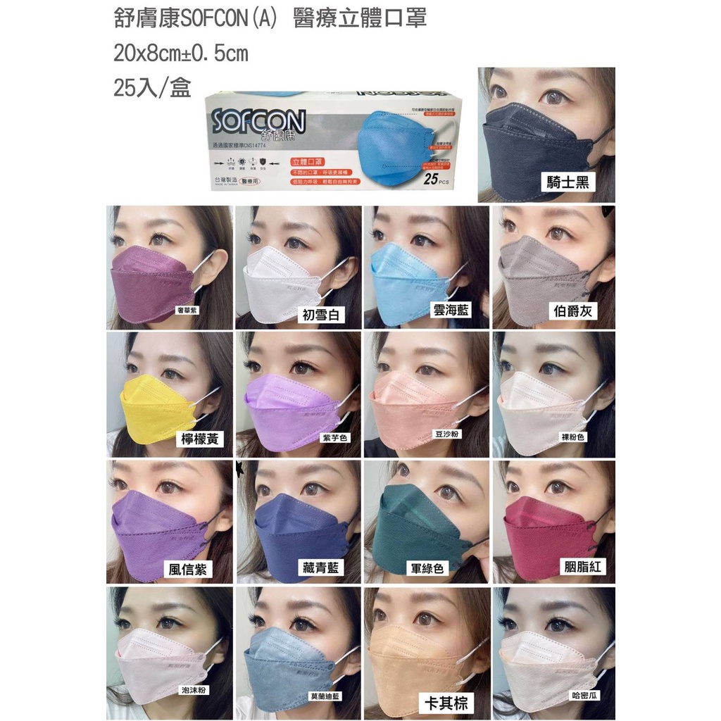 舒膚康 星安 醫療口罩 25入 戴來好運 台灣製 成人立體 4D口罩 魚嘴口罩 KF94口罩 醫用口罩