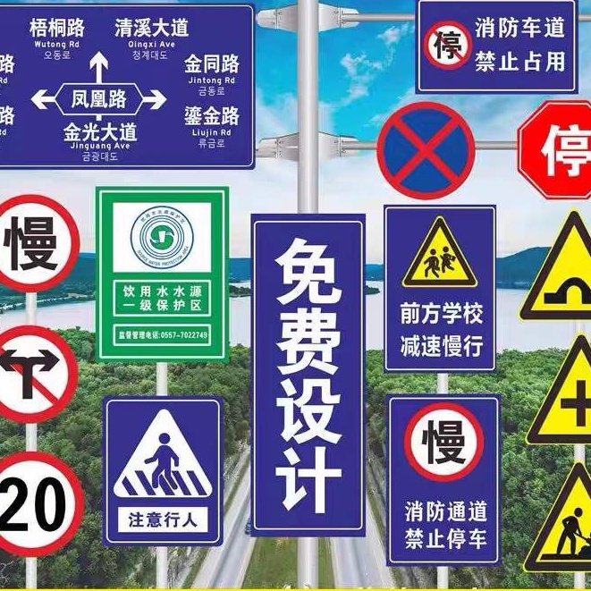 【台灣熱銷】交通標志牌道路指示牌三角路牌路標限速標牌導向牌反光標識牌定制~~指挥棒