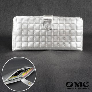 【OMC】NG福利品-新品非二手-原廠價2080-方格舌扣薄型牛皮長夾