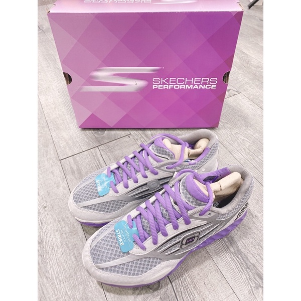 SKECHERS-99999742GYPR SRR系列 灰紫色 女生款式 綁帶 休閒鞋 運動鞋 氣墊鞋 健走鞋 蹺蹺板鞋