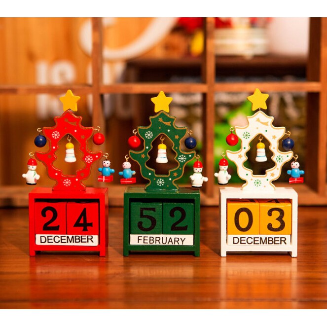 【LUCKY HOUSE 福氣坊】#現貨# 聖誕樹桌上型日曆 桌面擺設 聖誕木質桌曆 聖誕節禮物